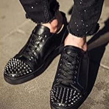 CHRISTIAN LOUBOUTIN X SPIKE RED BOTTOM BLACK